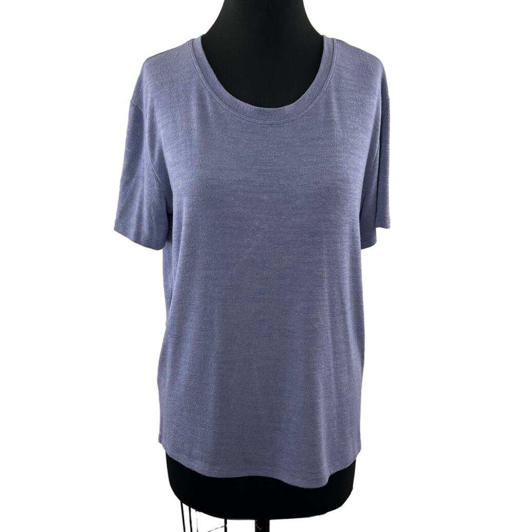 Wilfred Free Purple Top Crew Neck Short Sleeve Classic Pullover Size Large L